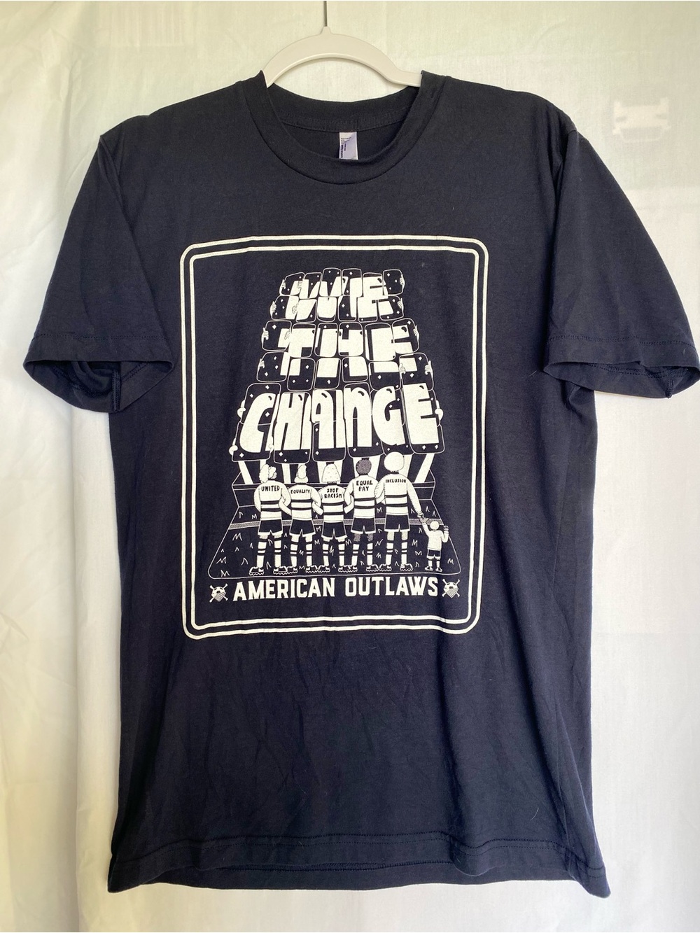 American Outlaws 50/50 Collection Graphic Crew Neck Navy blue Men TShirt Medium